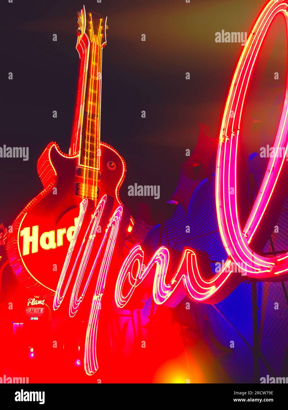Insegne vintage al Neon di Las Vegas di notte Foto Stock