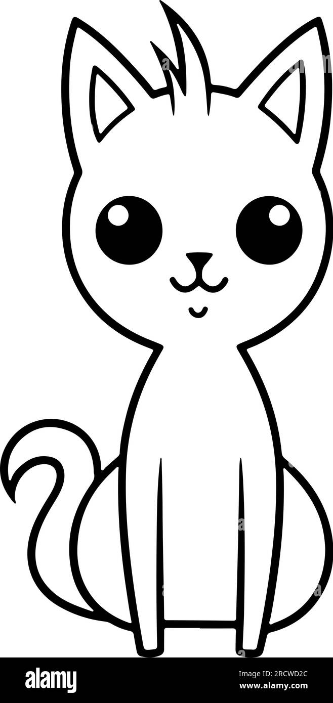 Grafica vettoriale illustrazione gatto carino Illustrazione Vettoriale