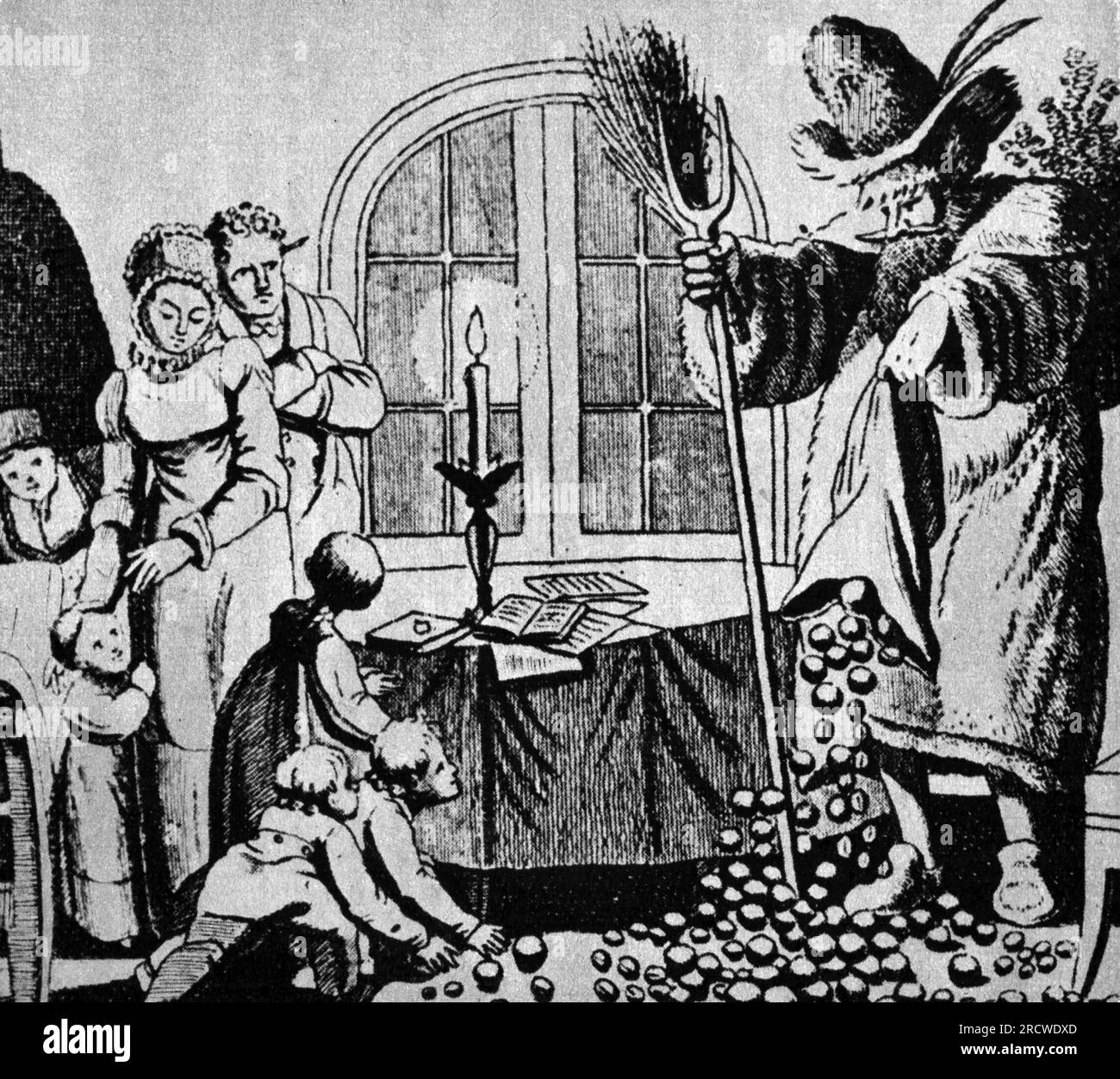 Natale, Babbo Natale, Babbo Natale che porta regali, disegno, i metà del XIX secolo, DIRITTI AGGIUNTIVI-CLEARANCE-INFO-NOT-AVAILABLE Foto Stock