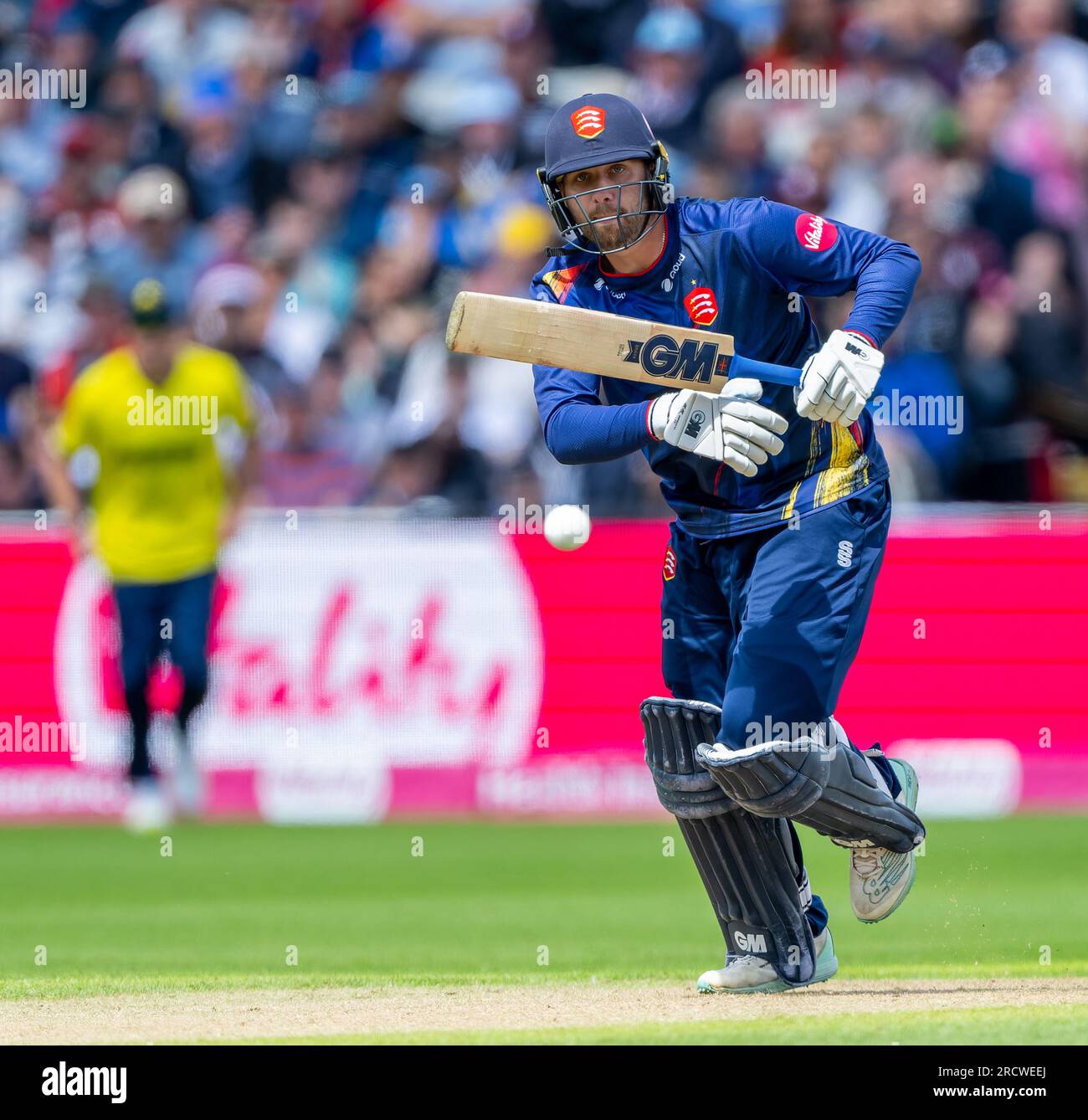 Matt Critchley in battuta per Essex nella semifinale del Vitality Blast Finals Day tra gli Essex Eagles e gli Hampshire Hawks Foto Stock