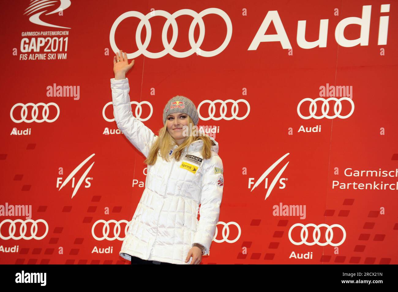 VONN Lindsey USA (2.Platz) Abfahrt der Damen 13.2.2011 Ski Alpin Weltmeisterschaft vom 7.-20.2. 2011 a Garmisch - Partenkirchen Partenkirchen Foto Stock