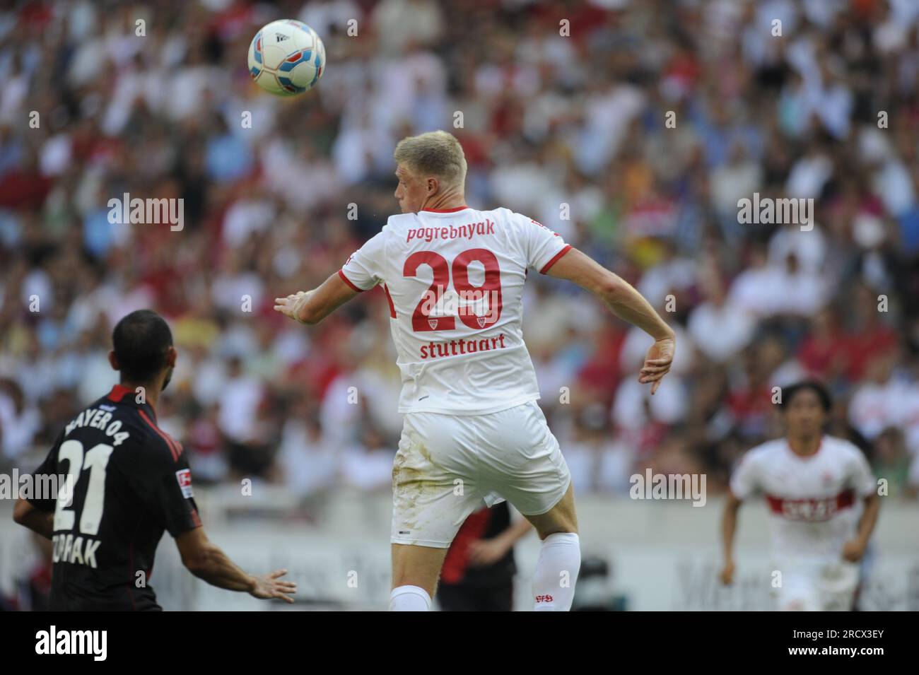 Pavel Pogrebnyak Aktion Fußball Bundesliga VFB Stoccarda - Bayer 04 Leverkusen 0:1 AM 20.8.2011 Foto Stock