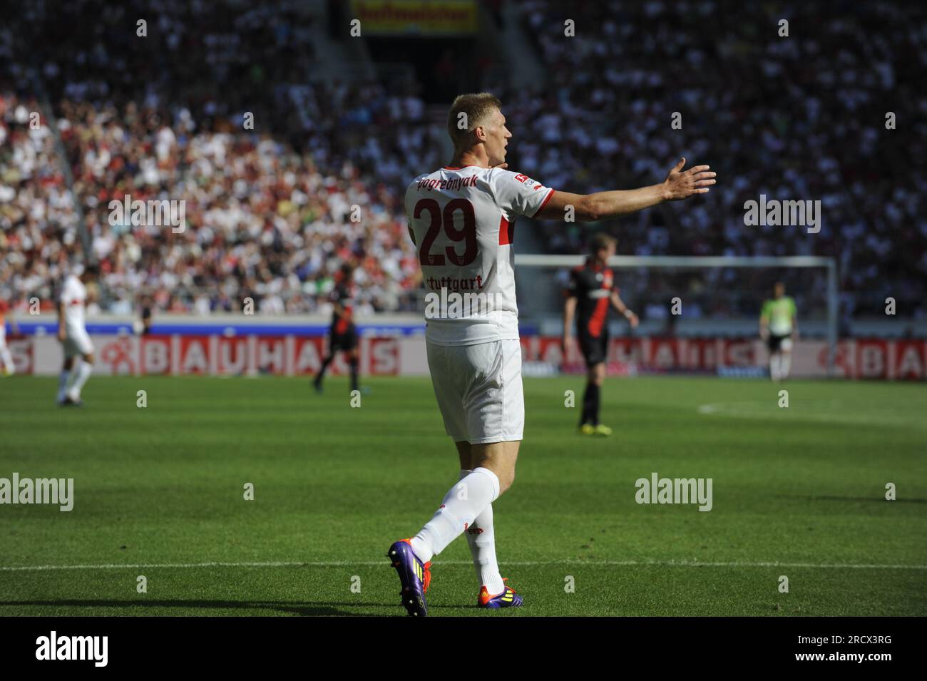 Pavel Pogrebnyak Fußball Bundesliga VFB Stoccarda - Bayer 04 Leverkusen 0:1 AM 20.8.2011 Foto Stock