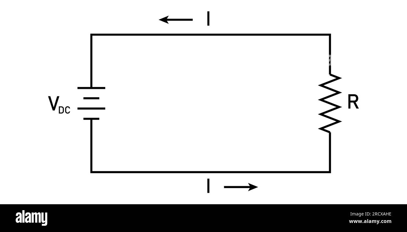 Circuito a corrente alternata (CA). Illustrazione vettoriale isolata su sfondo bianco. Illustrazione Vettoriale