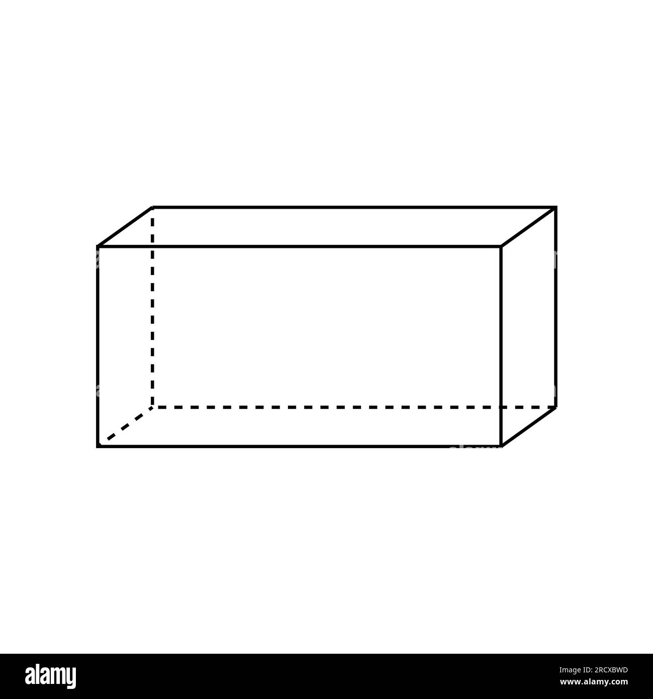 forma 3d del prisma rettangolare in matematica. Illustrazione Vettoriale