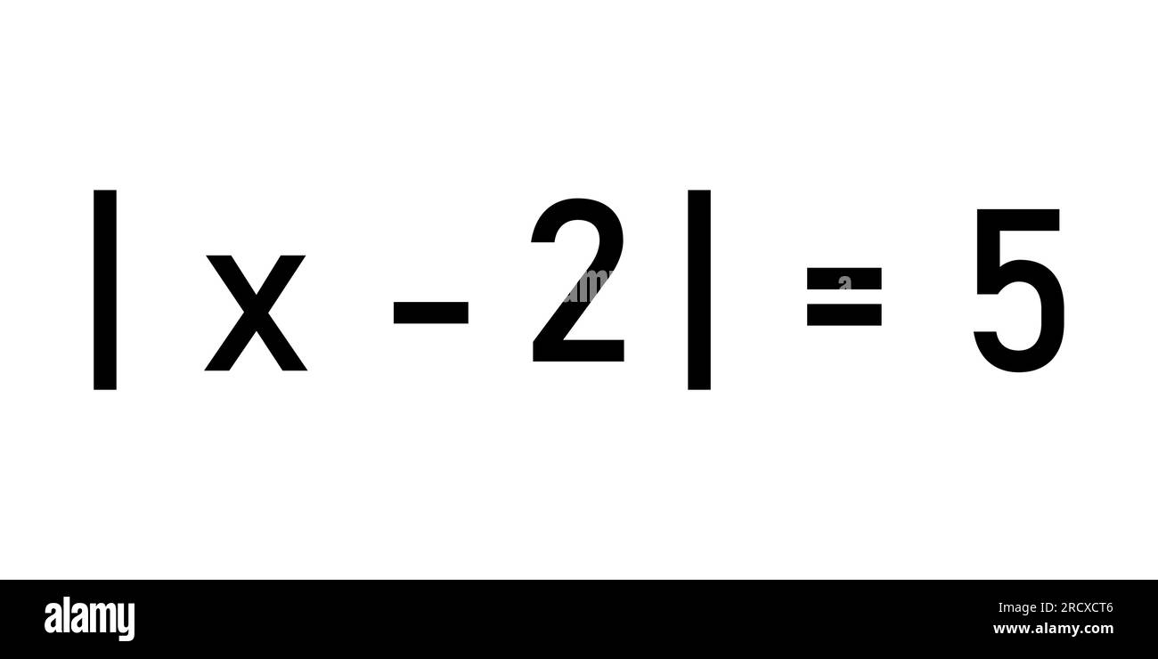 Valore assoluto del numero reale. Equazioni di valore assoluto in matematica. Illustrazione Vettoriale
