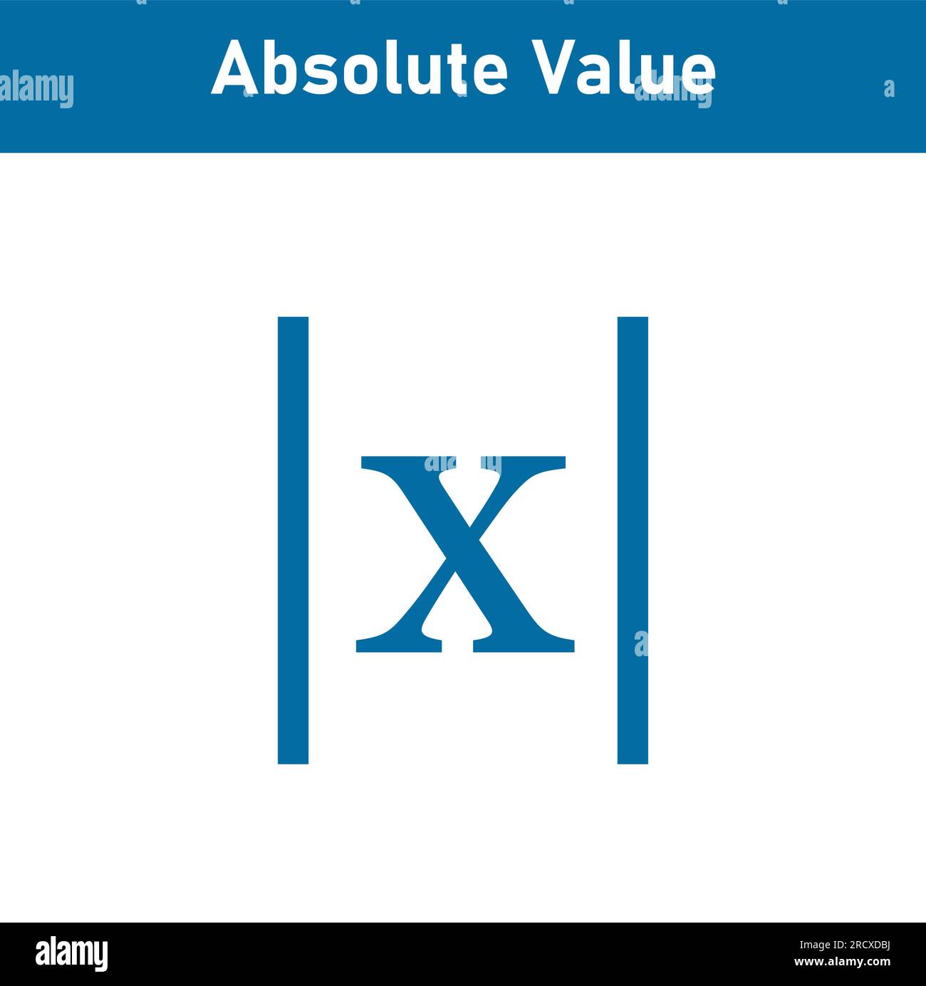 Valore assoluto del numero reale. Equazioni del valore assoluto di x in matematica. Illustrazione Vettoriale