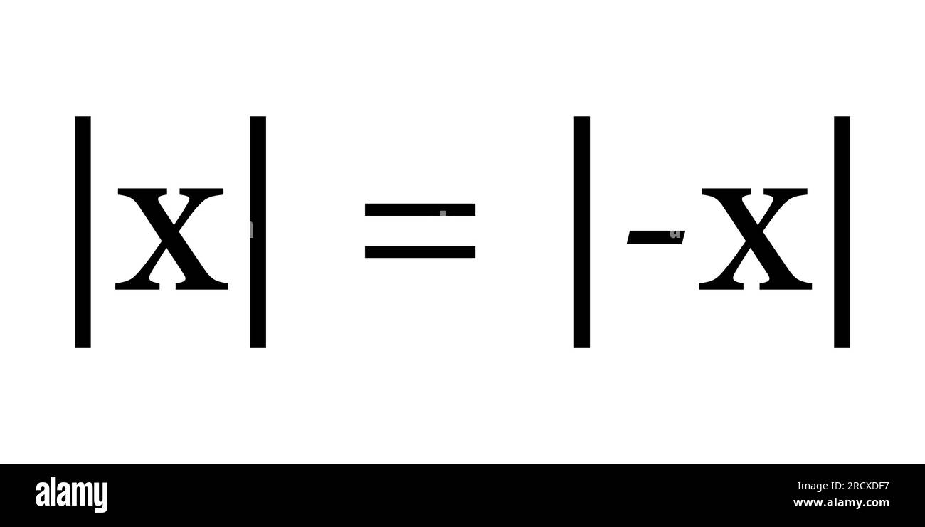 Valore assoluto del numero reale. Equazioni del valore assoluto di x in matematica. Illustrazione Vettoriale