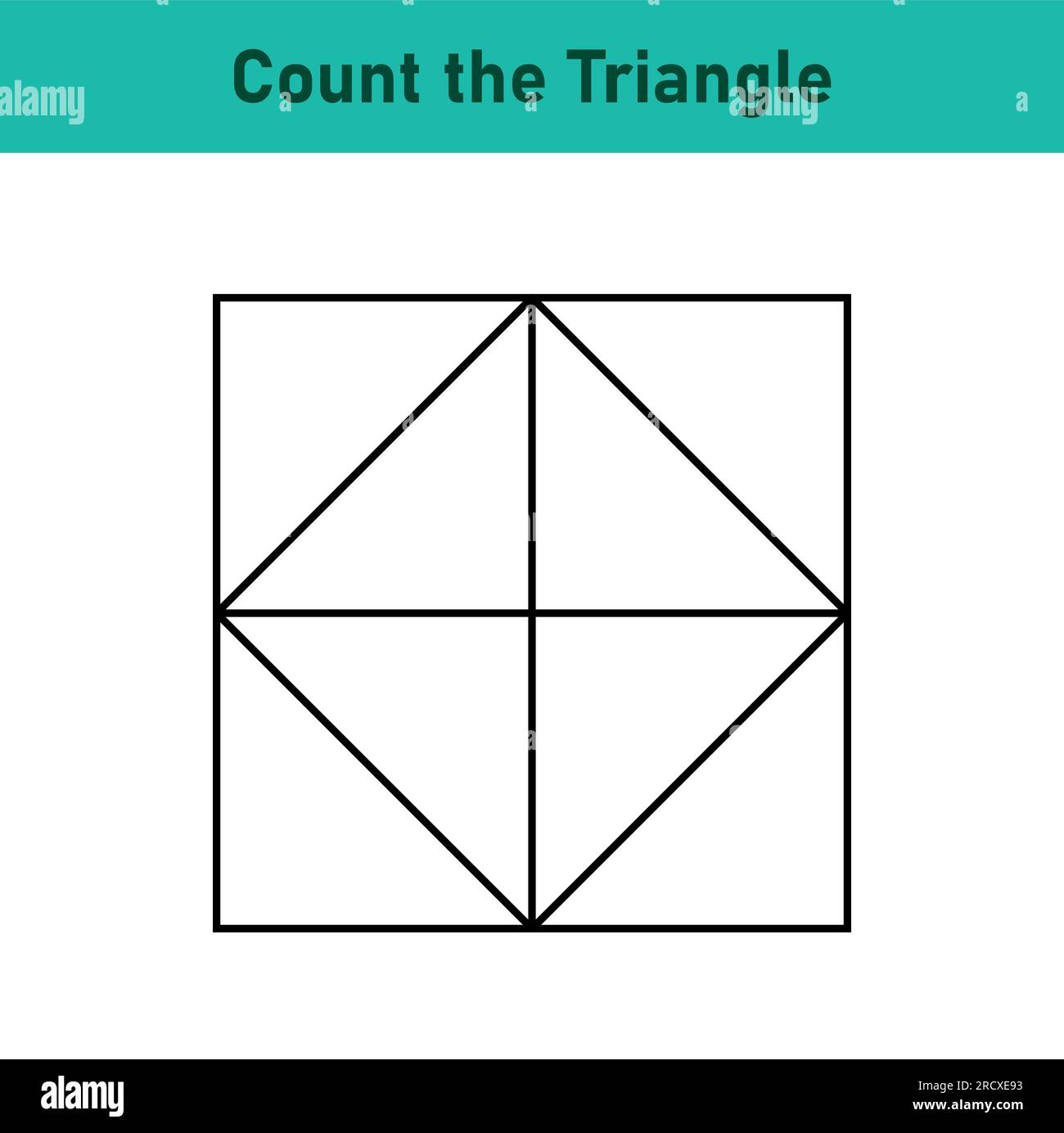 Quanti triangoli? Gioco di matematica per bambini. Illustrazione Vettoriale