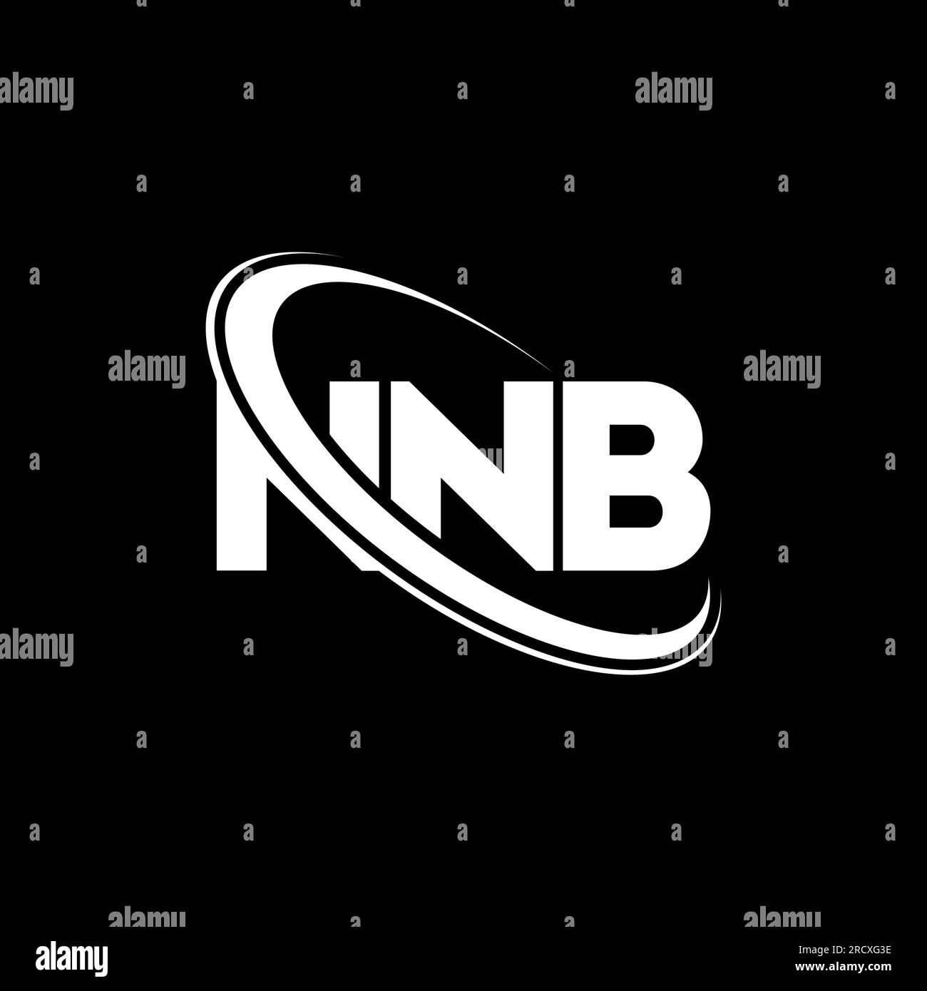 Logo NNB. Lettera NNB. Logo NNB Letter. Iniziali logo NNB collegato con cerchio e logo monogramma maiuscolo. Tipografia NNB per tecnologia, attività commerciali Illustrazione Vettoriale