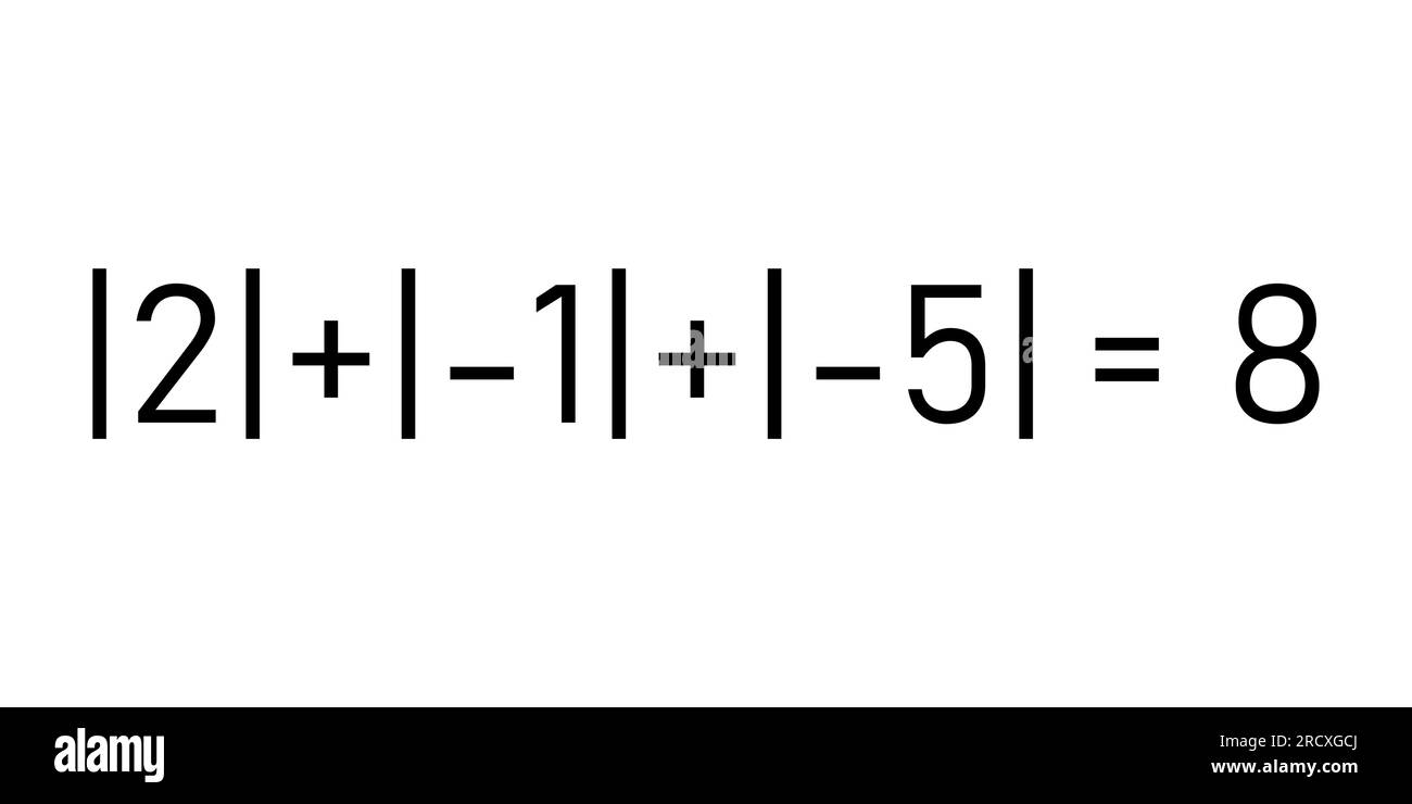 Valore assoluto del numero reale. Equazioni del valore assoluto di x in matematica. Illustrazione Vettoriale