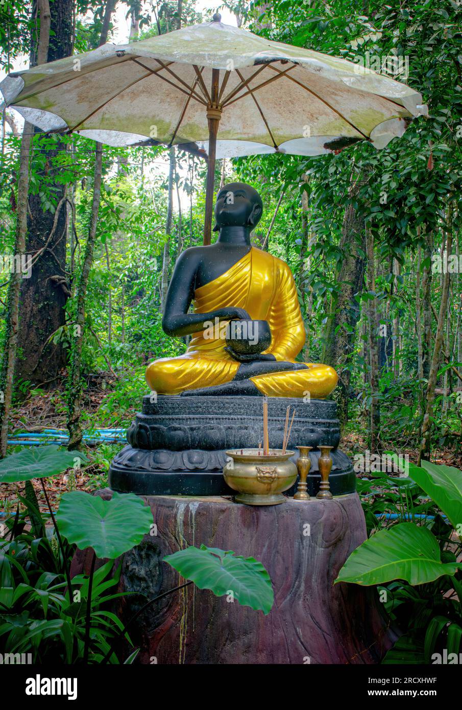 Statua di un monaco Pra Upakhut Foto Stock