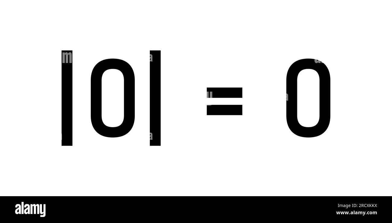 Valore assoluto di zero. Equazioni di valore assoluto del numero reale in matematica. Illustrazione Vettoriale