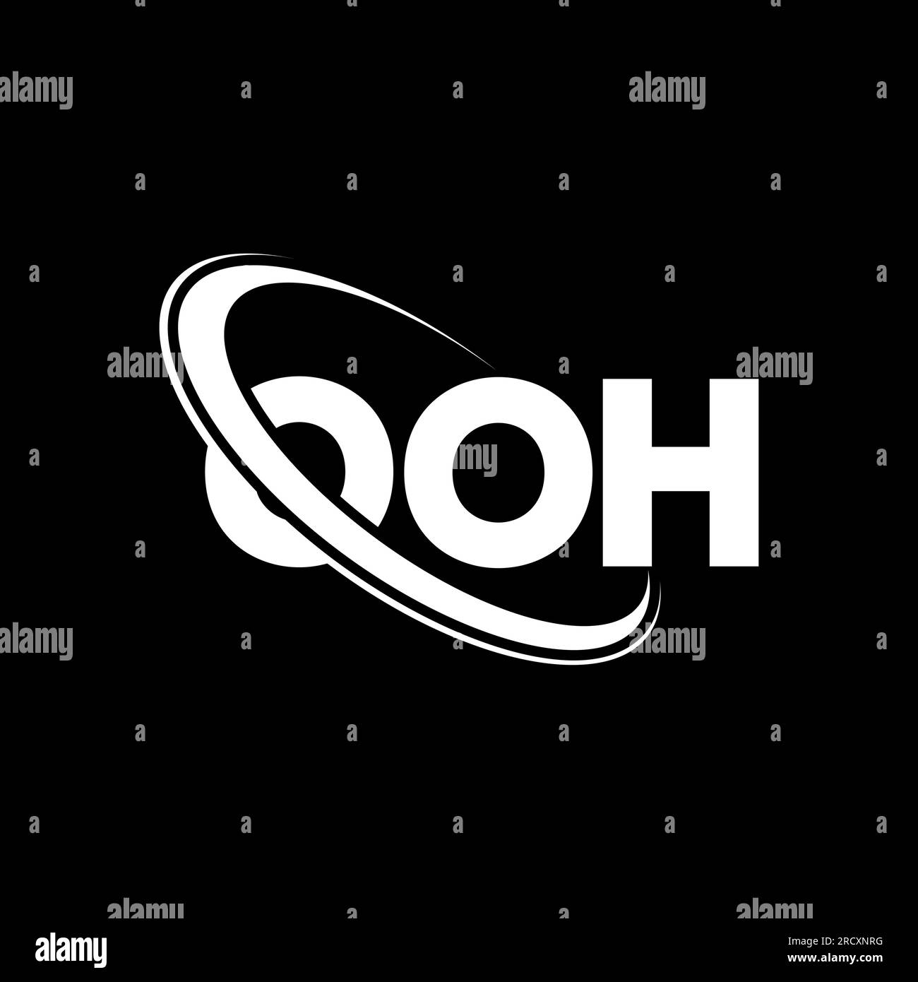 Logo OOH. OOH Letter. Logo OOH Letter. Iniziali logo OOH associato a cerchio e logo monogramma maiuscolo. OOH tipografia per tecnologia, affari Illustrazione Vettoriale