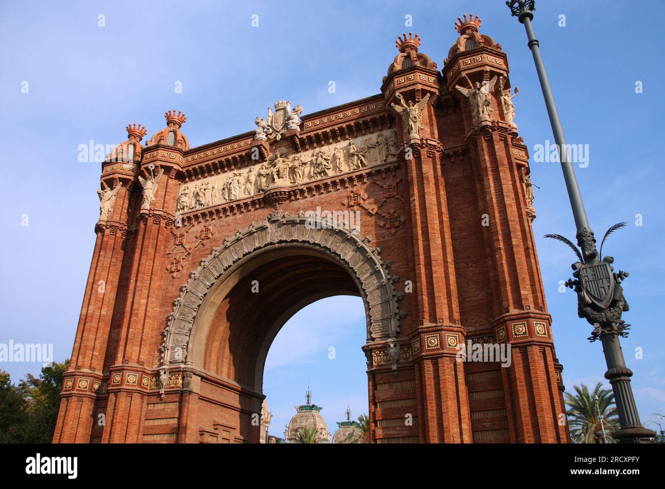 Arco trionfale di Barcellona, localmente conosciuto come Arc de Triomf. Monumento a Barcellona, Spagna. Foto Stock