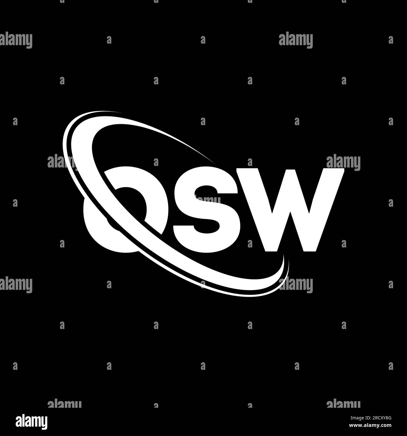 Logo OSW. Lettera OSW. Logo OSW Letter. Logo OSW iniziali associato a un cerchio e un monogramma maiuscolo. Tipografia OSW per la tecnologia, le aziende Illustrazione Vettoriale