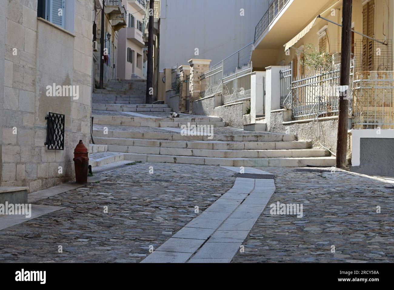 A pochi passi da Ermoupoli, Syros, Grecia Foto Stock