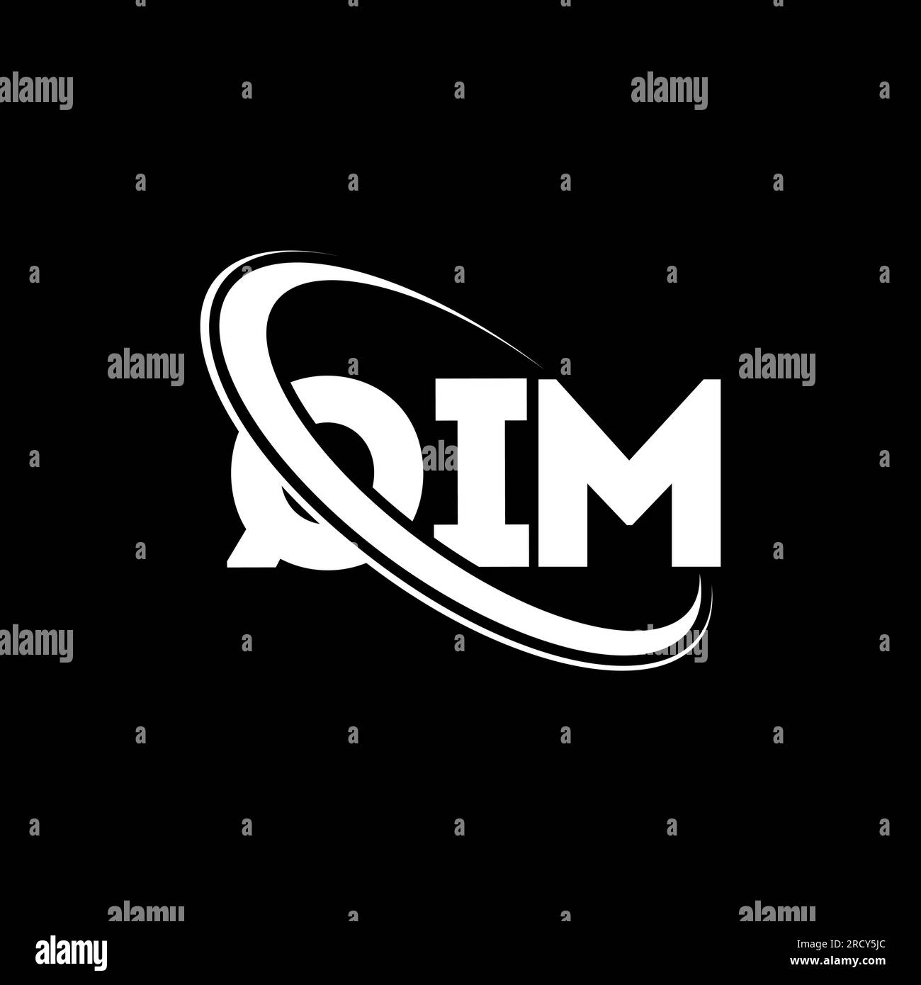 Logo QIM. QIM Letter. Logo QIM Letter. Logo QIM iniziali associato a un cerchio e un monogramma maiuscolo. Tipografia QIM per tecnologia, affari Illustrazione Vettoriale