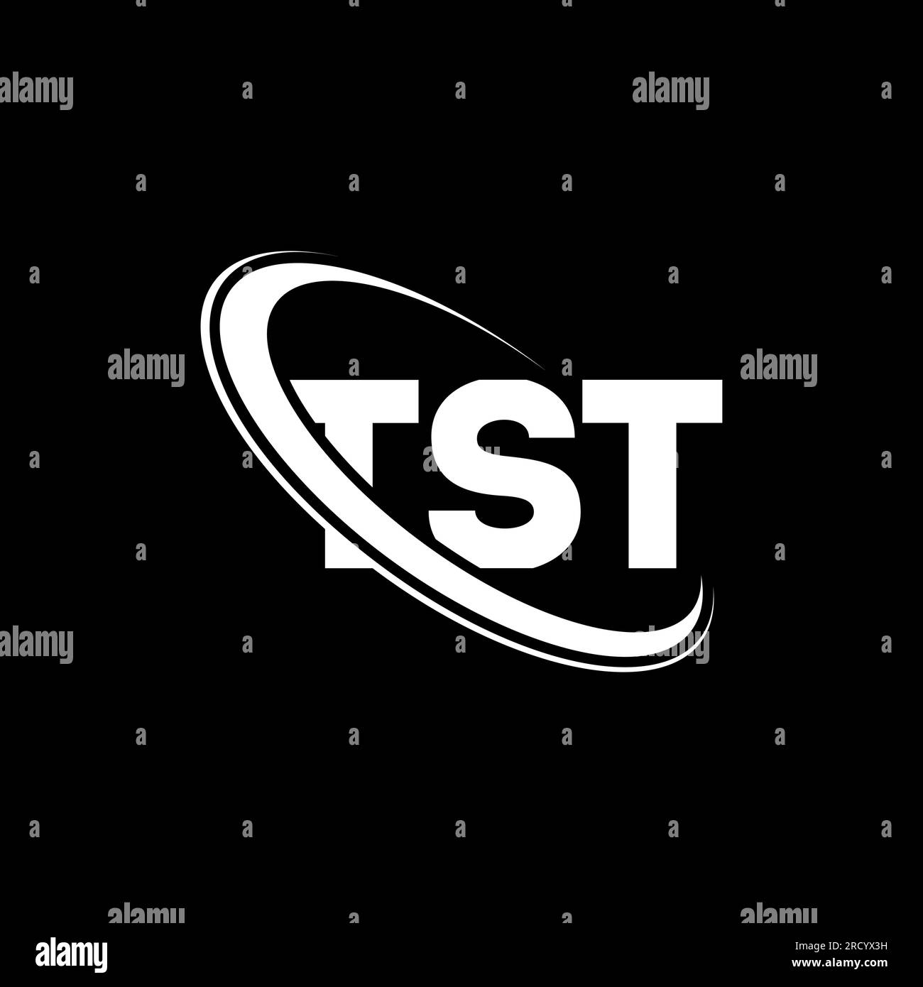 Logo TST. Lettera TST. Logo TST Letter. Iniziali logo TST associato a un logo con cerchio e monogramma maiuscolo. Tipografia TST per tecnologia, attività commerciali Illustrazione Vettoriale