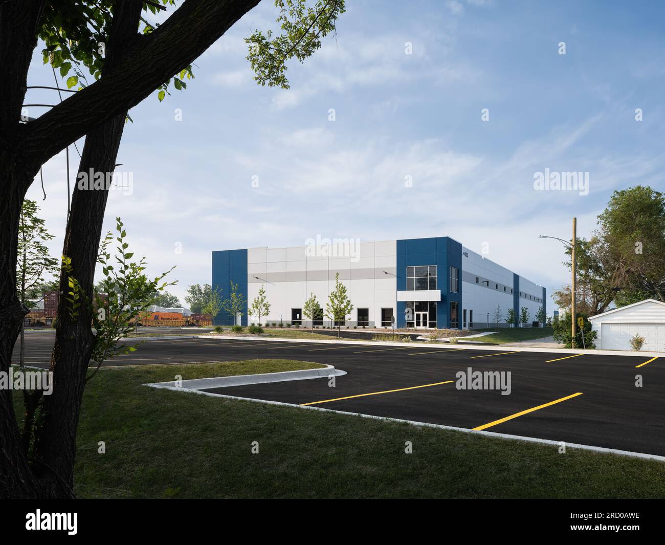 Edificio di nuova costruzione per magazzini Foto Stock