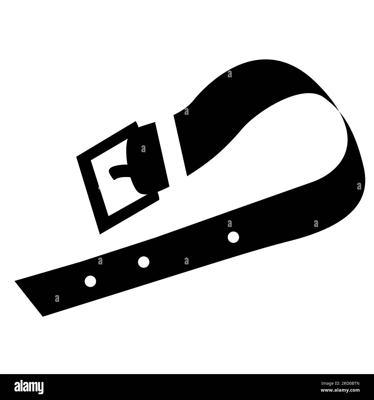 icona cintura nera su sfondo bianco, vettore, segno sociale di violenza, isolare Foto Stock