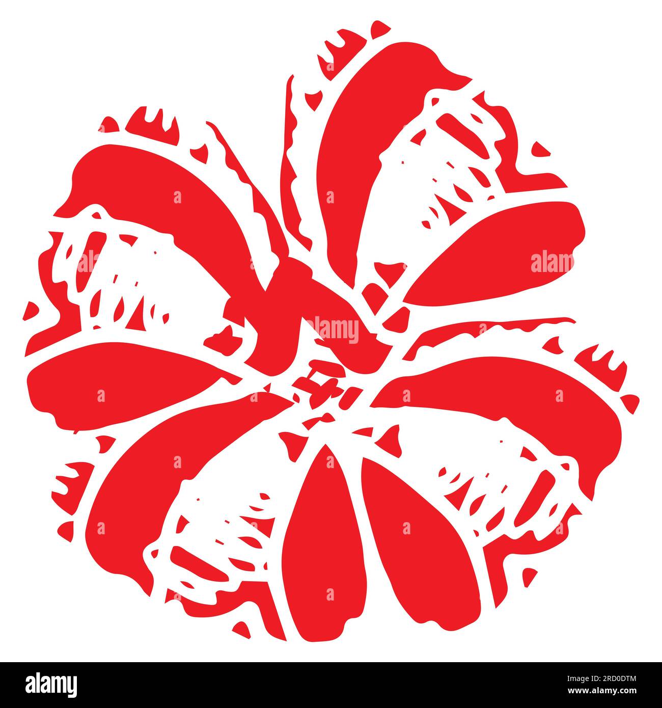 icona decorativa con arco rosso su sfondo bianco, illustrazione vettoriale Foto Stock