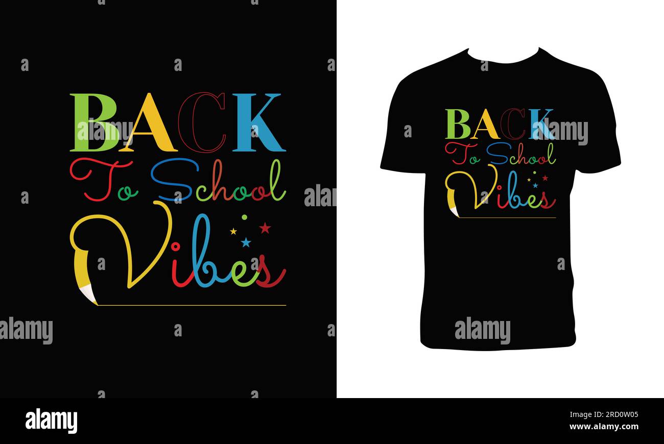 T Shirt Design Back to School Illustrazione Vettoriale