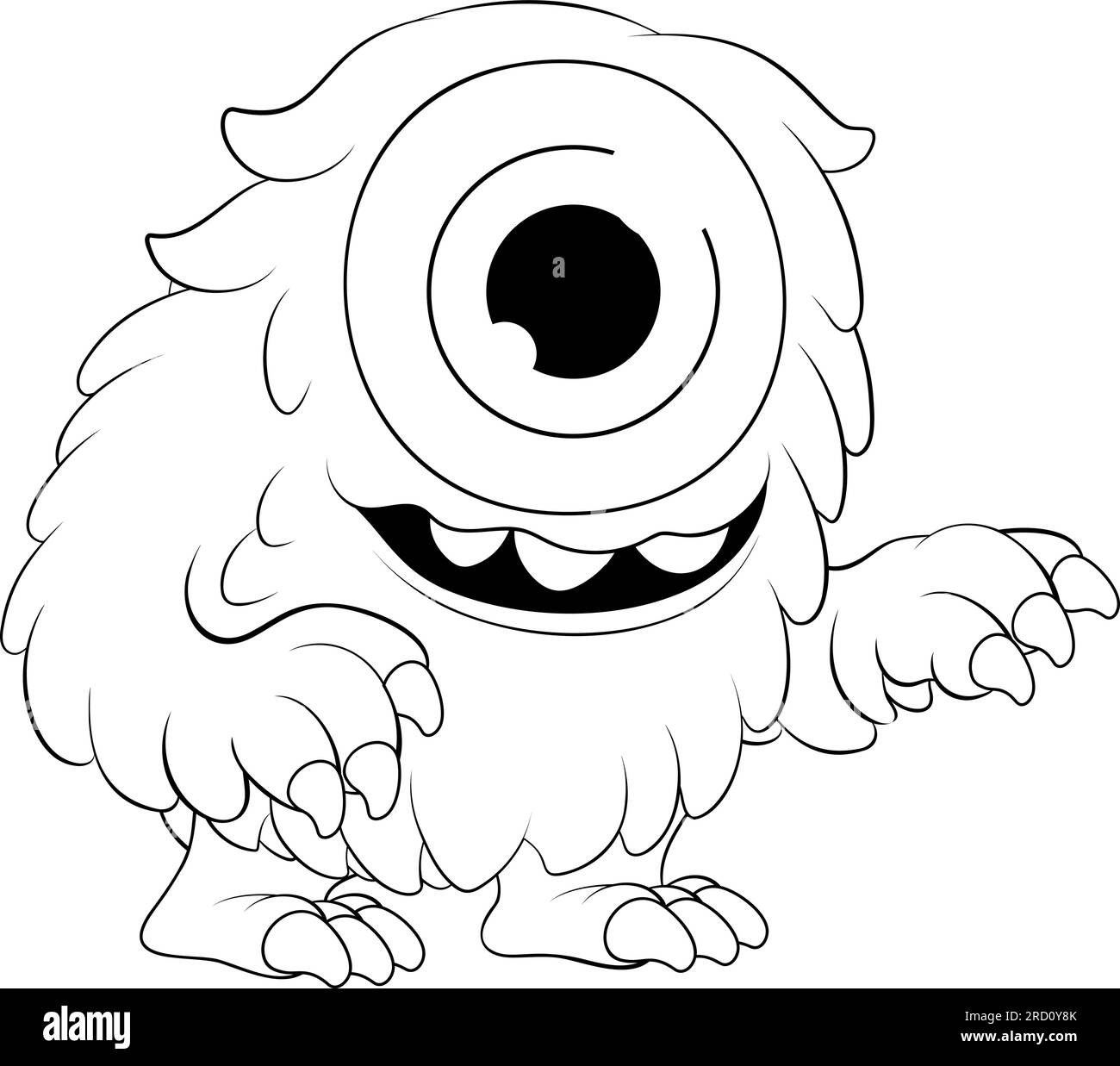 Mostro alieno carino cartone animato divertente personaggio Mascot Illustrazione Vettoriale
