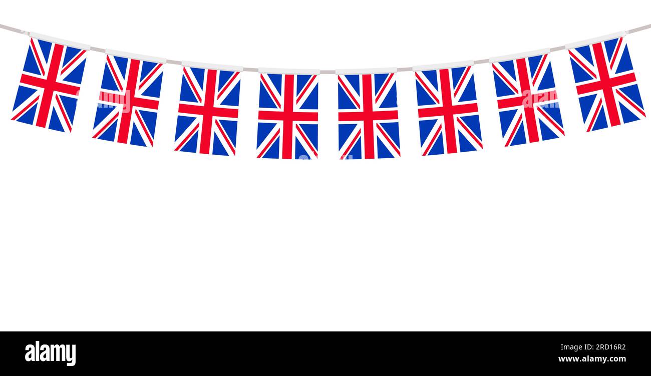 British bunting jack Union giubileo regno unito reale inghilterra sfondo vettore. Illustrazione Vettoriale