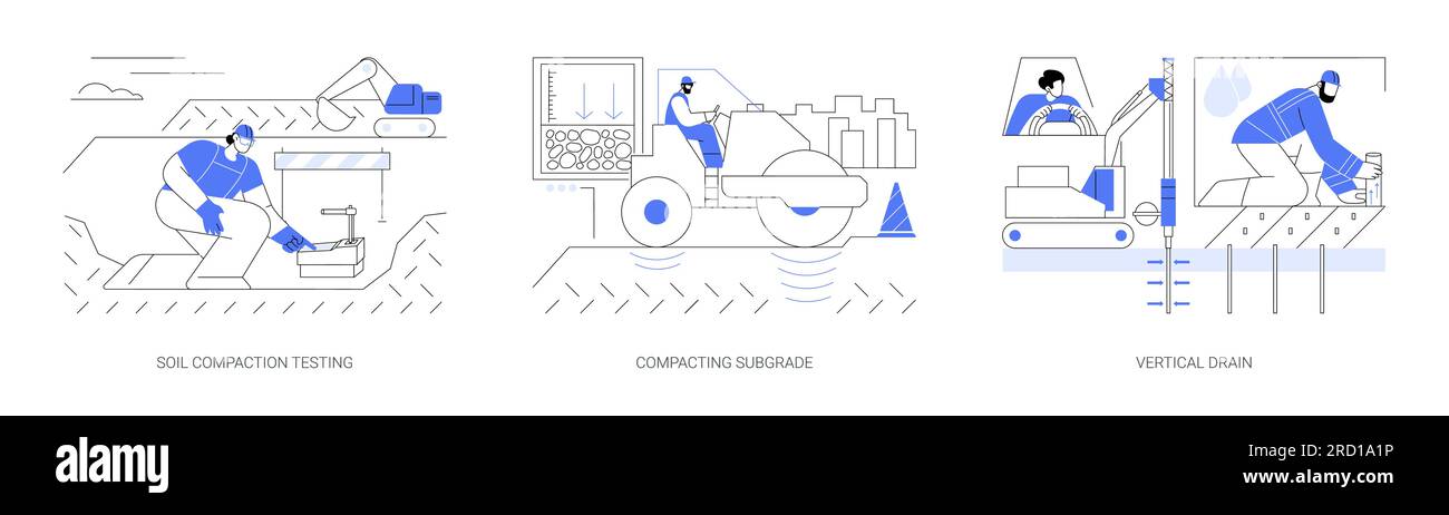 Illustrazioni astratte del concetto di costruzione di autostrade vettoriali. Illustrazione Vettoriale