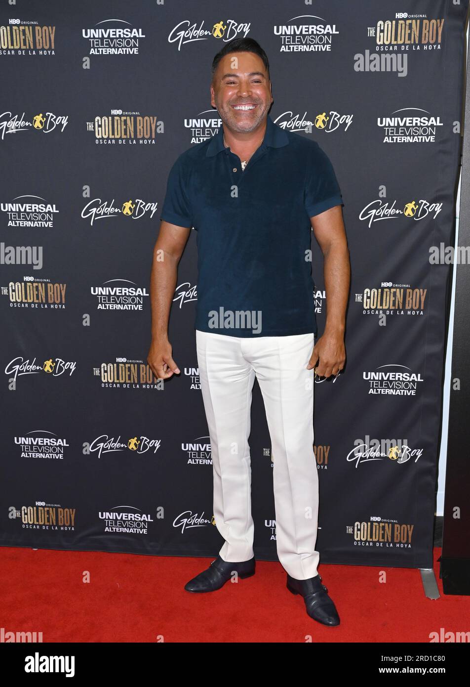 Los Angeles, USA. 17 luglio 2023. LOS ANGELES, USA. 17 luglio 2023: Oscar De la Hoya alla premiere di "The Golden Boy" della HBO al Grammy Museum. Credito immagine: Paul Smith/Alamy Live News Foto Stock