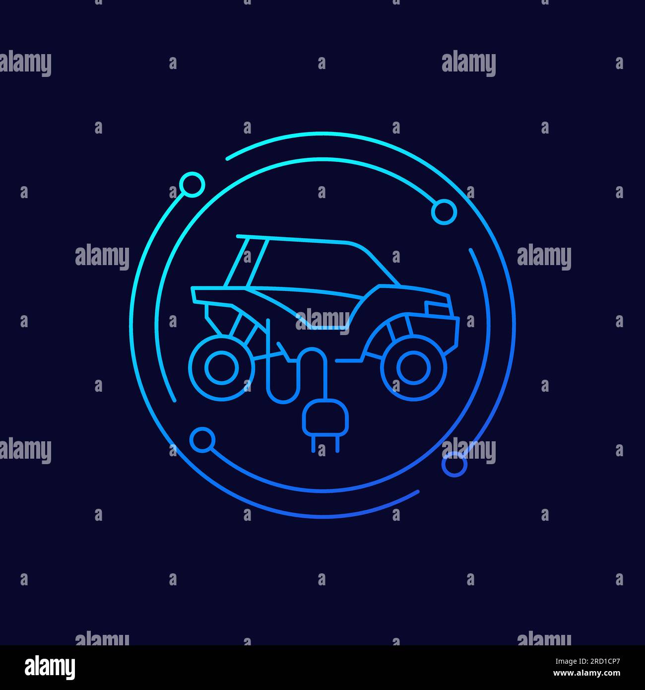 Icona linea UTV elettrica, veicolo affiancato Illustrazione Vettoriale