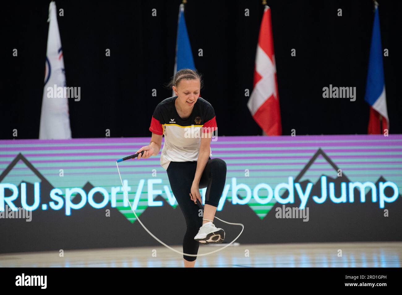 World Jump Rope International Open, Colorado Springs, Colorado, USA. 17 luglio 2023. Annika Scherer della Germania compete nel singolo corda Freestyle crediti: Casey B. Gibson/Alamy Live News Foto Stock