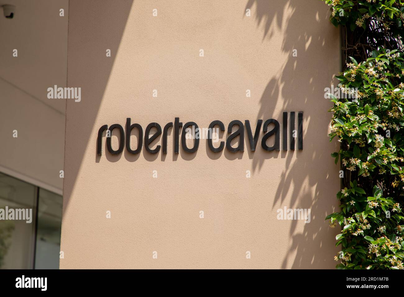 Bordeaux Francia 06 27 2023 roberto cavalli insegna logo marchio e cartello all ingresso del negozio di moda tessile di moda commerciale Foto stock Alamy