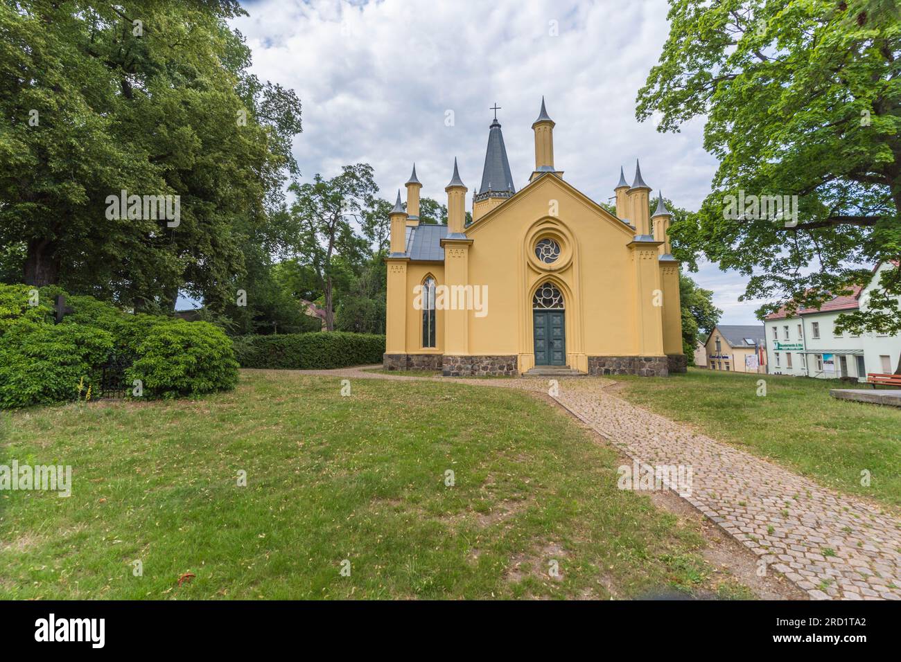 La chiesa evangelica Schinkel, situata a Großbeeren (distretto di Teltow-Fläming), nello stato del Brandeburgo, fu costruita tra il 1818 e il 1820 sulla base di una d Foto Stock