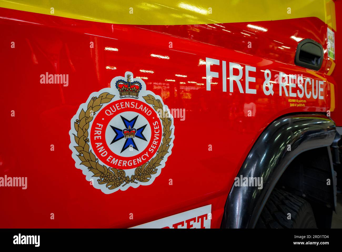 Brisbane, Australia - logo dei vigili del fuoco del Queensland Foto Stock