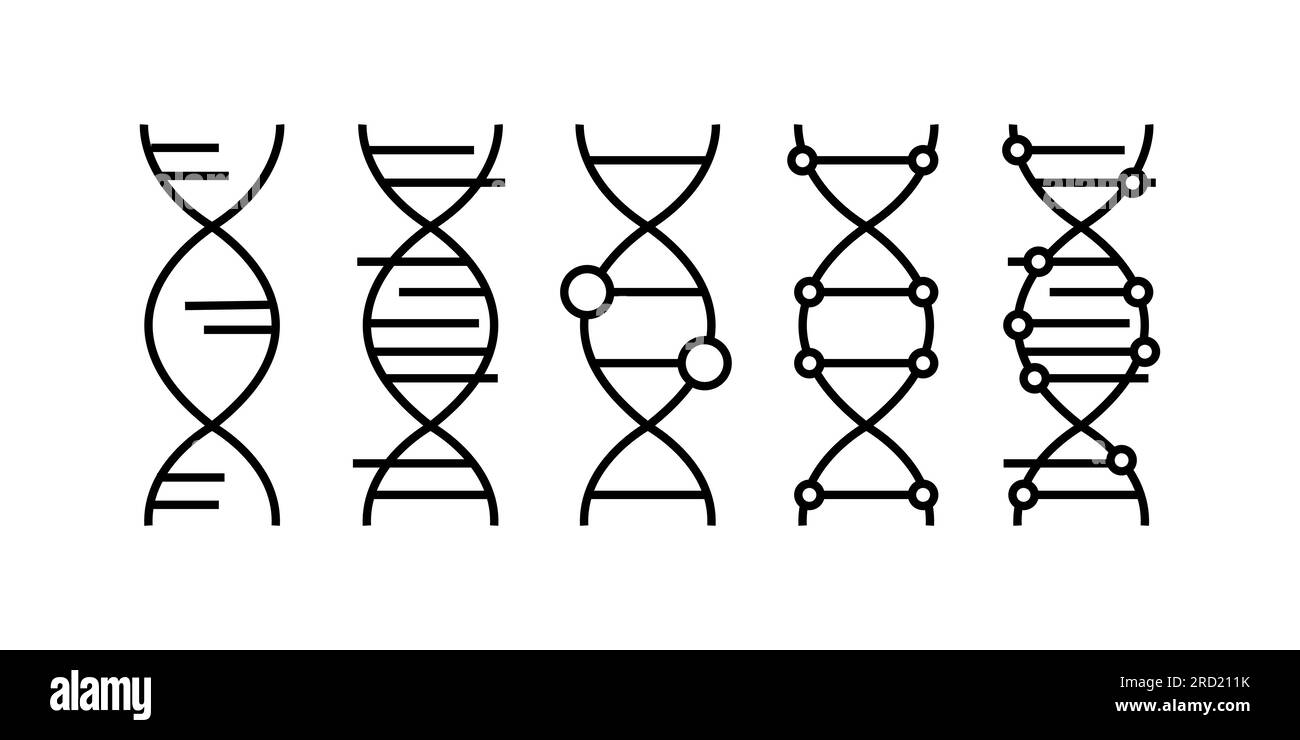 Icone DNA per impostare l'illustrazione del vettore Illustrazione Vettoriale
