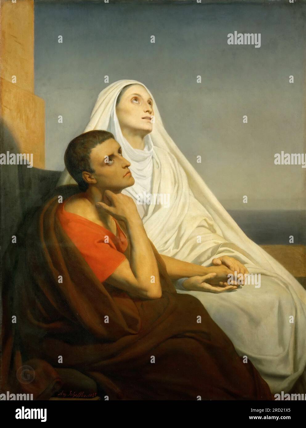 Ary Scheffer (1795-1858) - Sant'Agostino e sua madre, Santa Monica 1855 Foto Stock