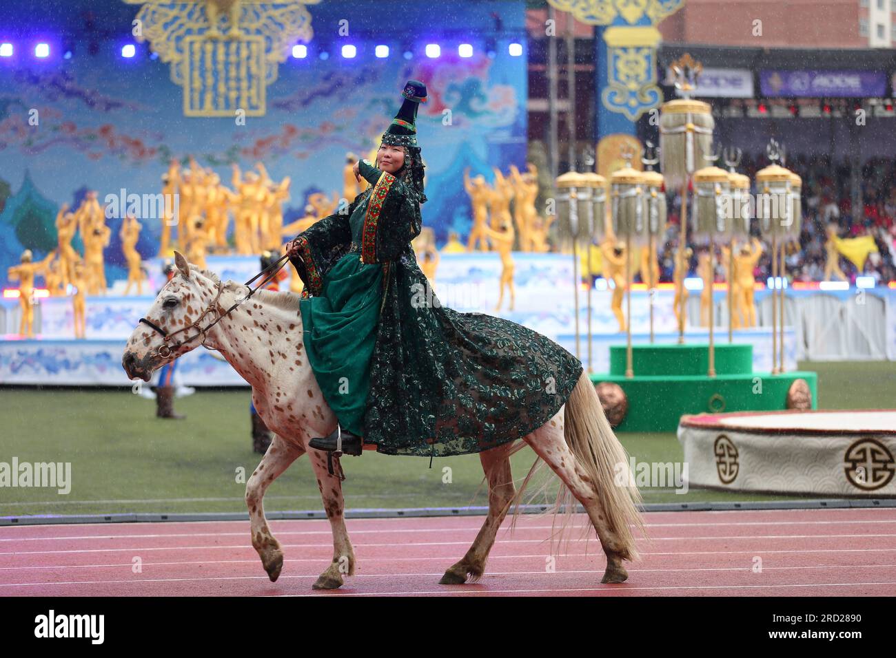 Ulan Bator, Mongolia. 11 giugno 2023. Cerimonia di apertura del festival naadam del 2023. Crediti: L. Enkh-Orgil. Foto Stock