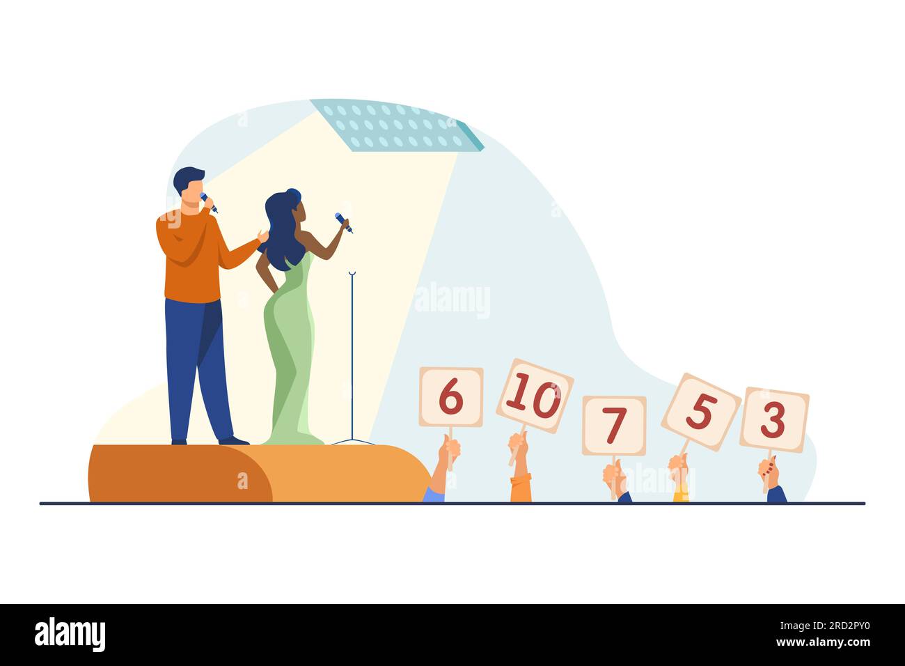 Duet cantare sul palco Illustrazione Vettoriale