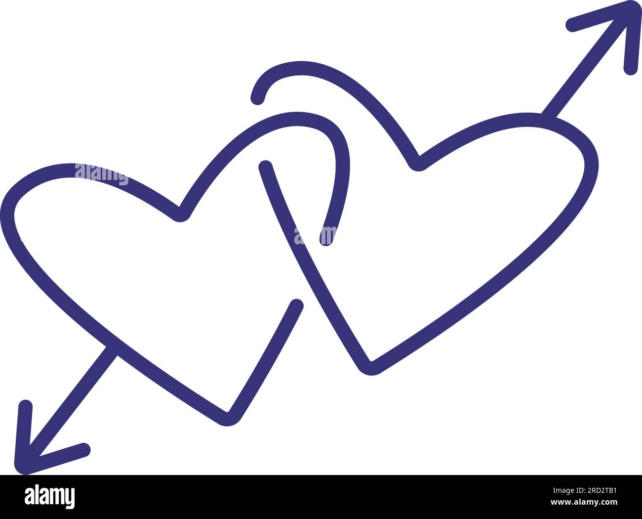 Icona della linea del simbolo dell'amore gay Illustrazione Vettoriale