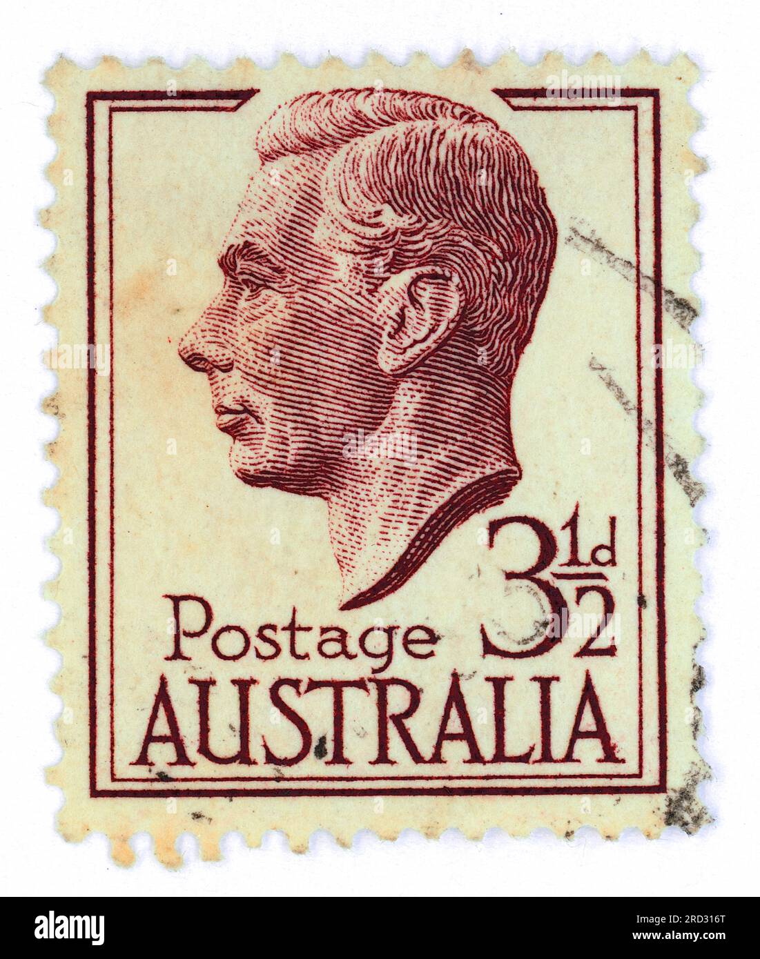 Re George vi Francobollo emesso in Australia. Foto Stock