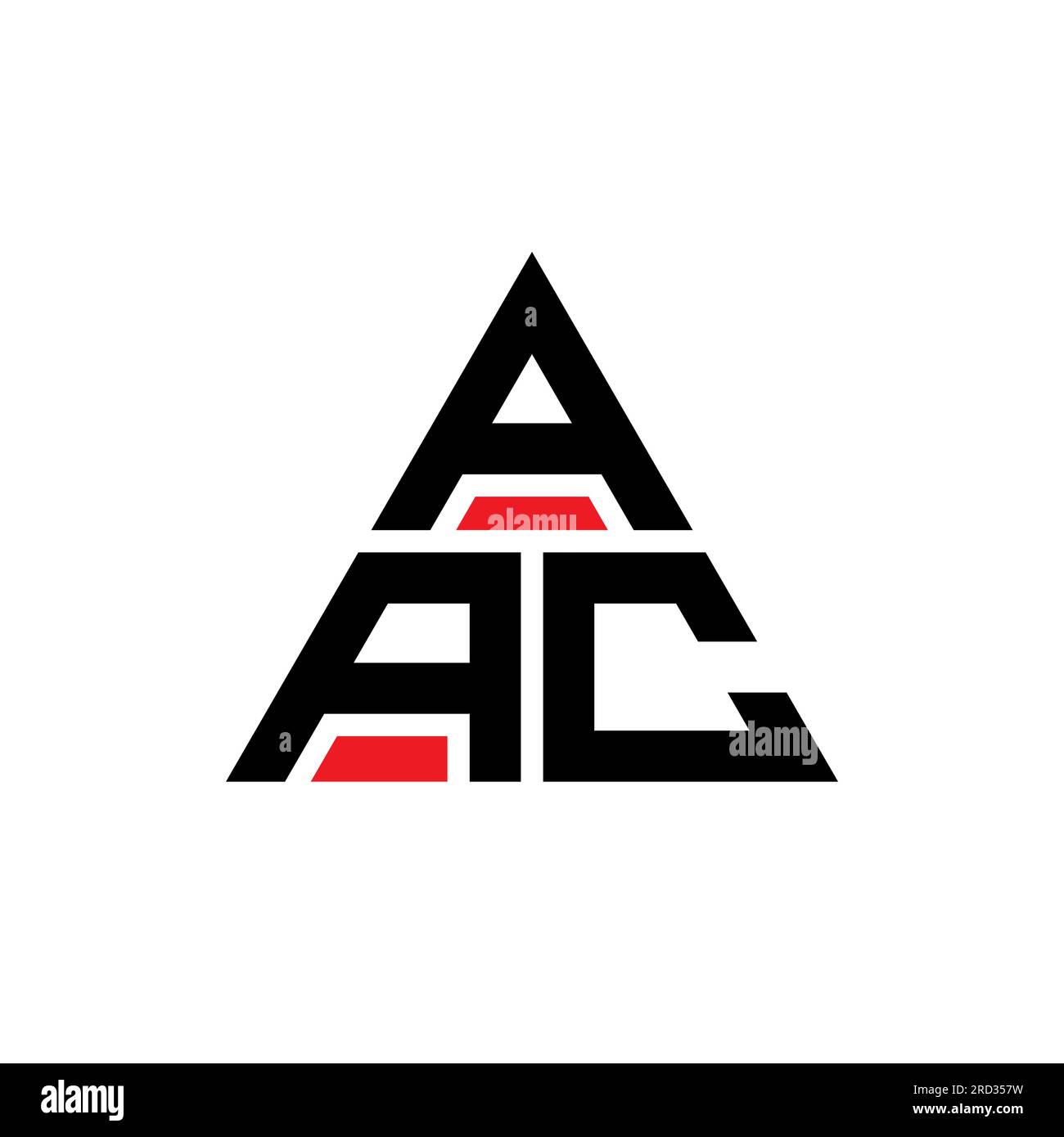 Logo AAC triangolare a lettere con forma triangolare. Monogramma di design con logo triangolare AAC. Modello di logo vettoriale a triangolo AAC di colore rosso. AAC triangul Illustrazione Vettoriale