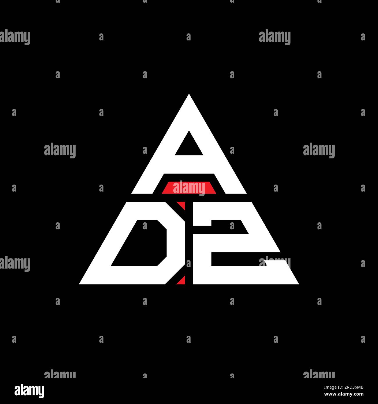 Logo ADZ triangolare a lettera con forma triangolare. Monogramma di design con logo triangolare ADZ. Modello logo vettoriale triangolare ADZ di colore rosso. ADZ triangul Illustrazione Vettoriale