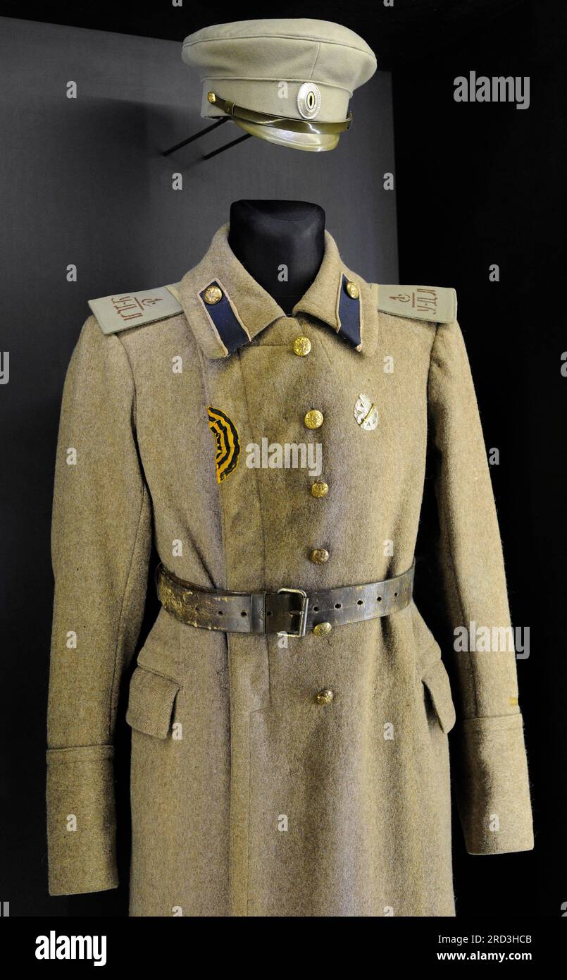 Prima guerra mondiale (1914-1918). Uniforme di un 1° reggimento lettone Daugavgriva. Lance-caporale. Museo della guerra lettone. Riga. Lettonia. Foto Stock