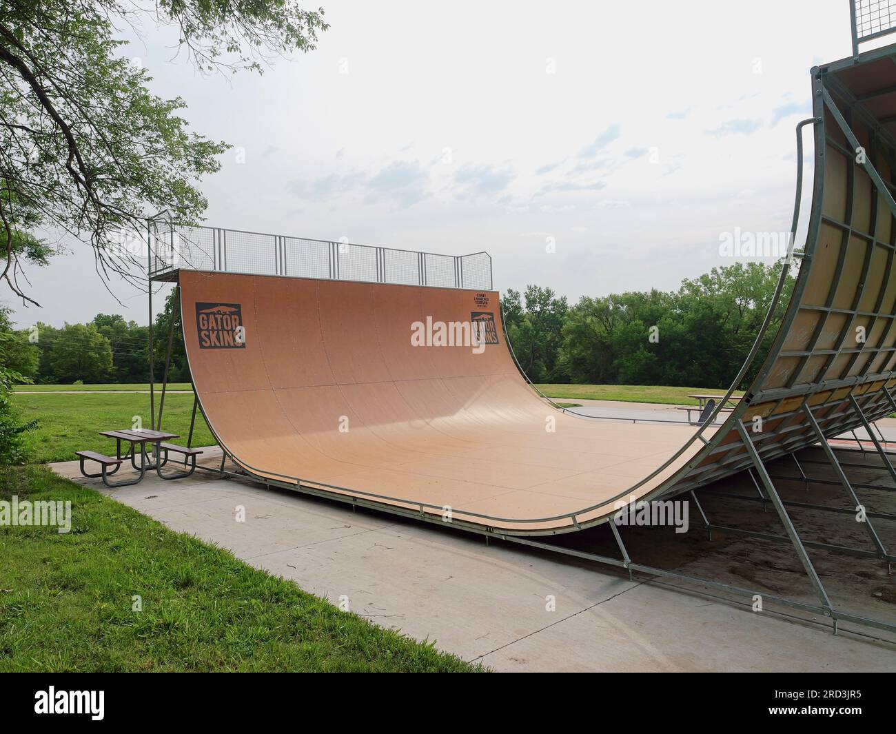 Lawrence, Kansas - 17 luglio 2023: Centennial Skate Park su Rockledge Road a Lawrence, Kansas Foto Stock