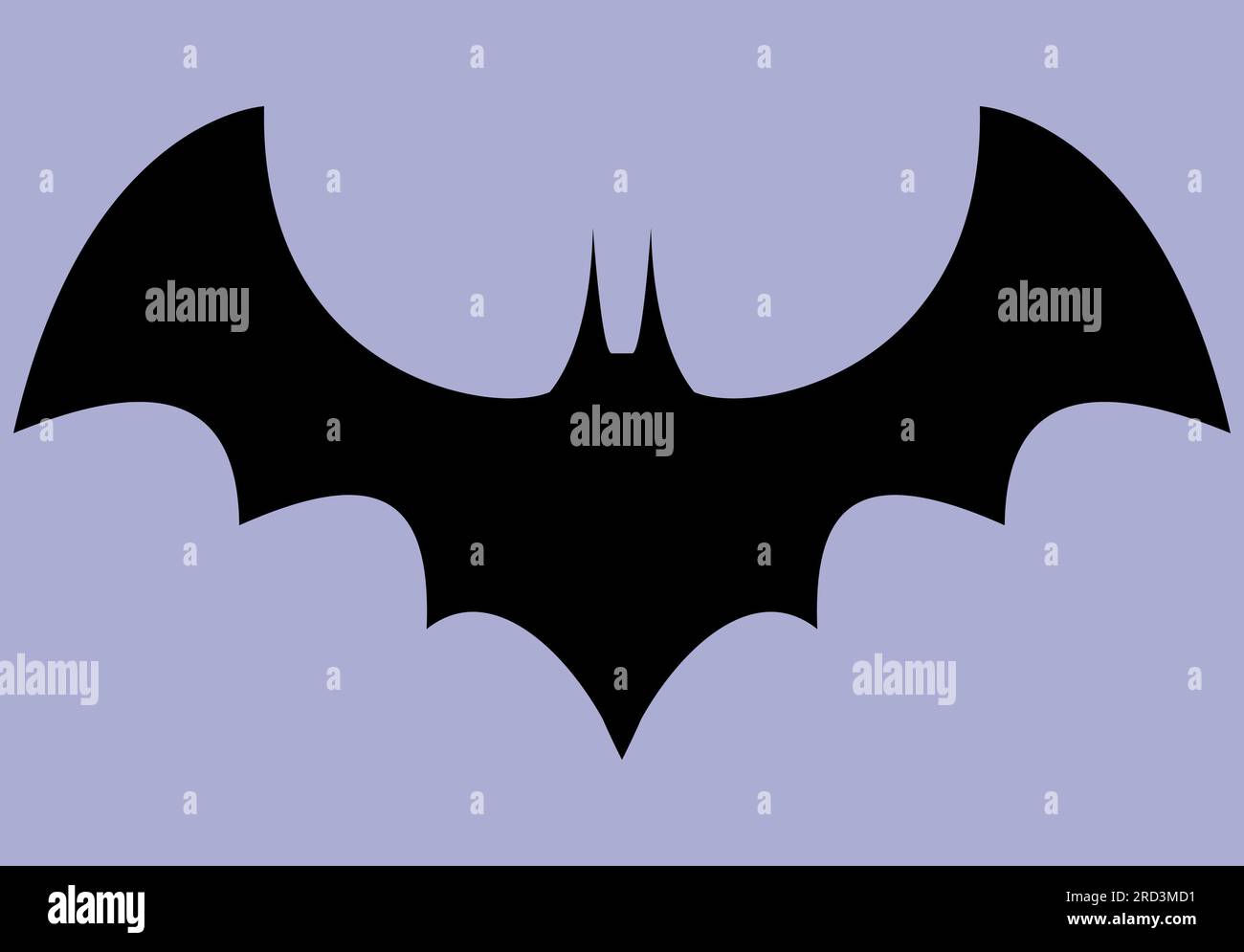 Pipistrello, pipistrello nero, illustrazione pipistrello, colori nero e viola, adatto per poster e cartoline di Halloween, icona e segno, ottimo per i social media Foto Stock