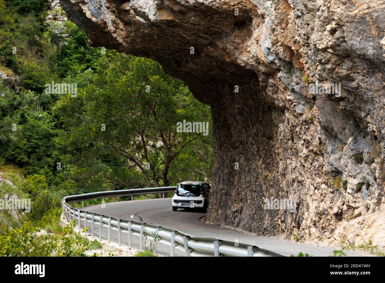 Viaggiando lungo la Gola del Verdon Parc Naturel Regional du Verdon Alpes-de-Haute-Provence Provence Provence-Alpes-Cote d'Azur Francia Foto Stock