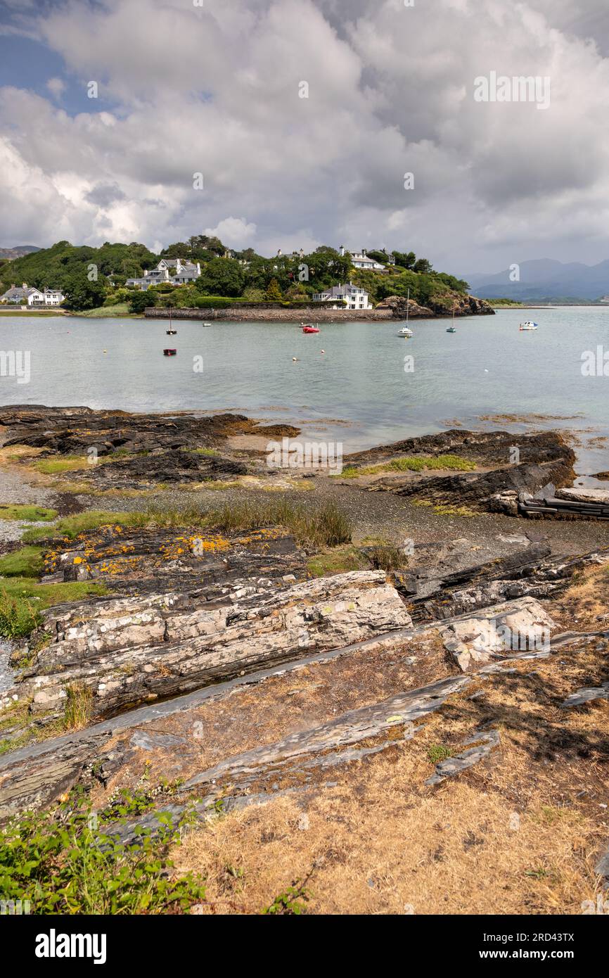 Borth-y-Gest, Snowdonia, sulla costa del Galles del Nord Foto Stock