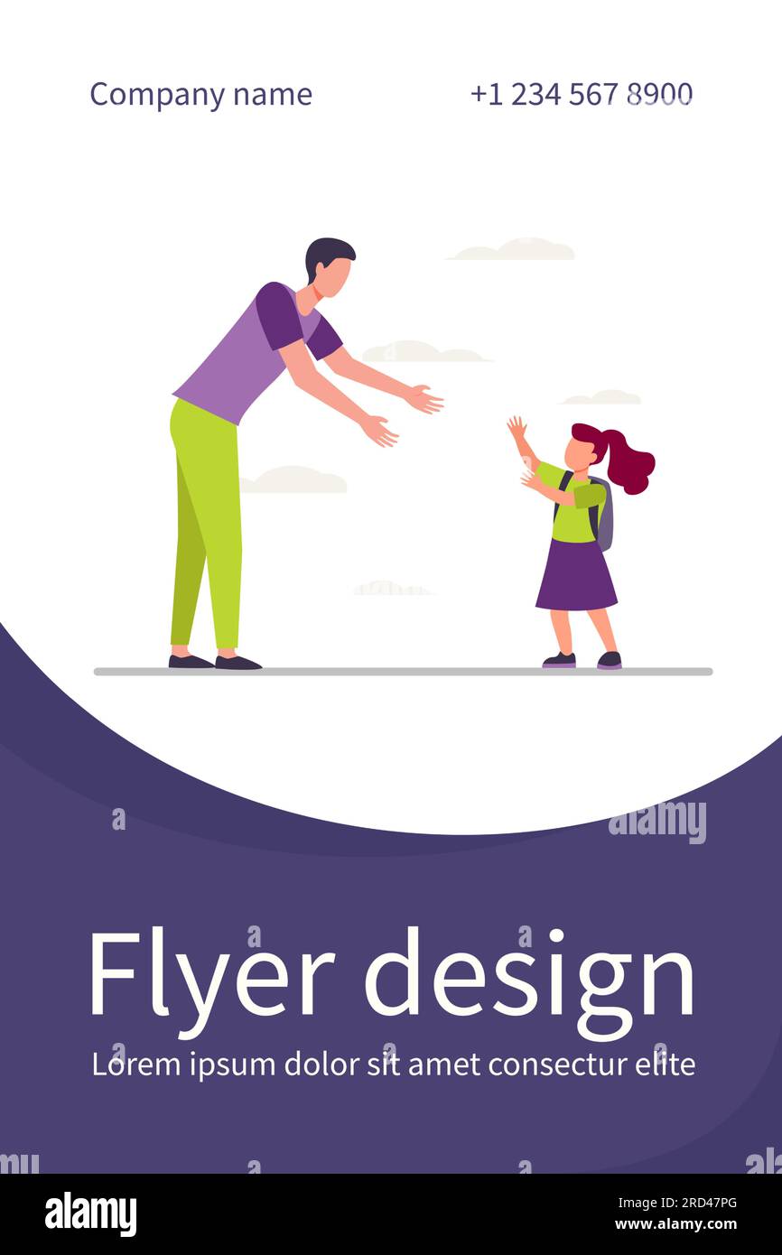 Papà incontra la figlia fuori Illustrazione Vettoriale